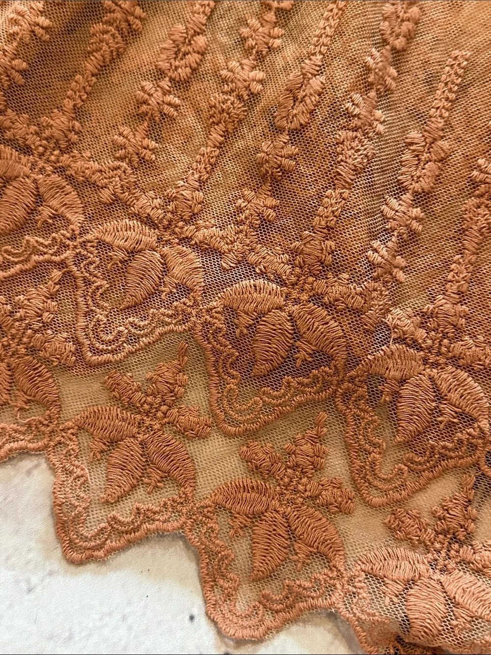 Lace & Tulle Open Front Duster in Dusty Rose